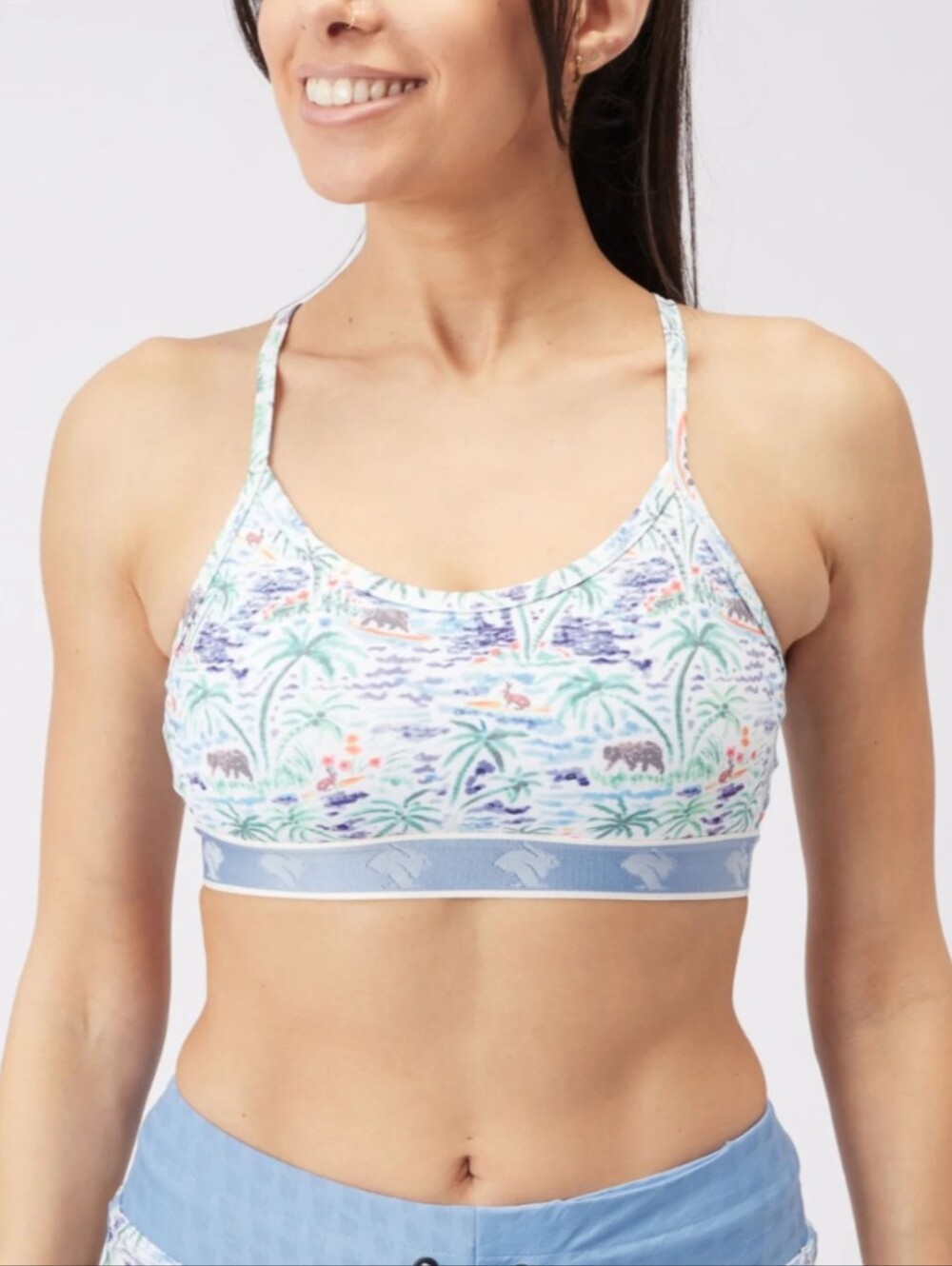 rabbit Women's Strappy Pocket Bra Sugar Swizzle Sz.S